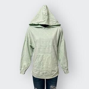 Spirit Jersey NEW Unisex XS/S/M Oversized Acid Dye Hooded Tee Long Sleeve Green